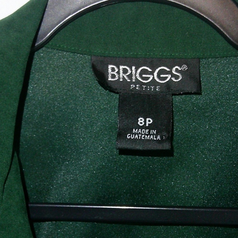 Briggs Petite Womens‎ Blazer 8P Green Long Sleeve Career Office Christmas - Picture 3 of 4